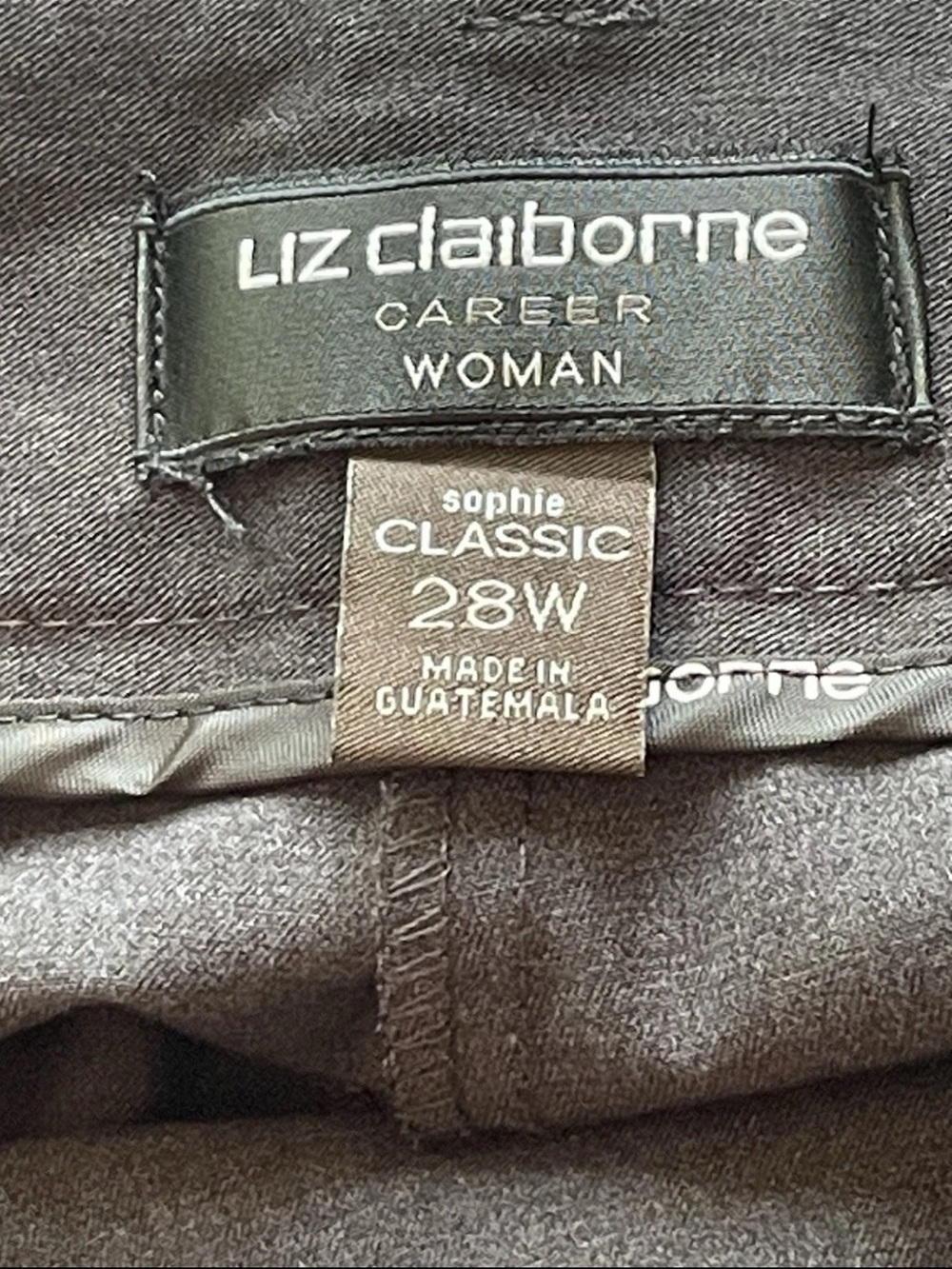 Liz Claiborne Career Woman Sophie Classic Pants 28W
Charcoal Heather Grey NWOT